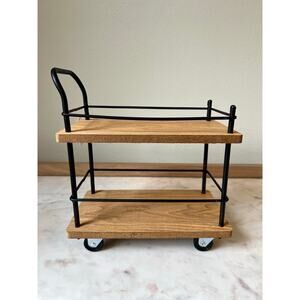 Target 2-Tier Mini Coffee Bar Cart w/ Wheels Kitchen Decor Tabletop 9" - New